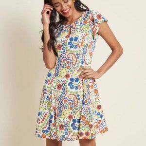 Modcloth Flirty Flair A-Line Dress in S